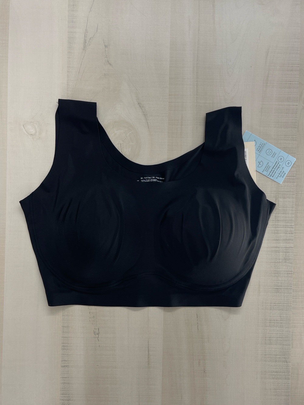 nwt TRUE & CO full body lift black wireless bra 2X
